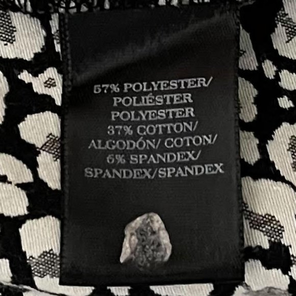 Ann Taylor Size 10 Black White Leopard Print Front Zipper Detail Pencil Skirt - Picture 5 of 7